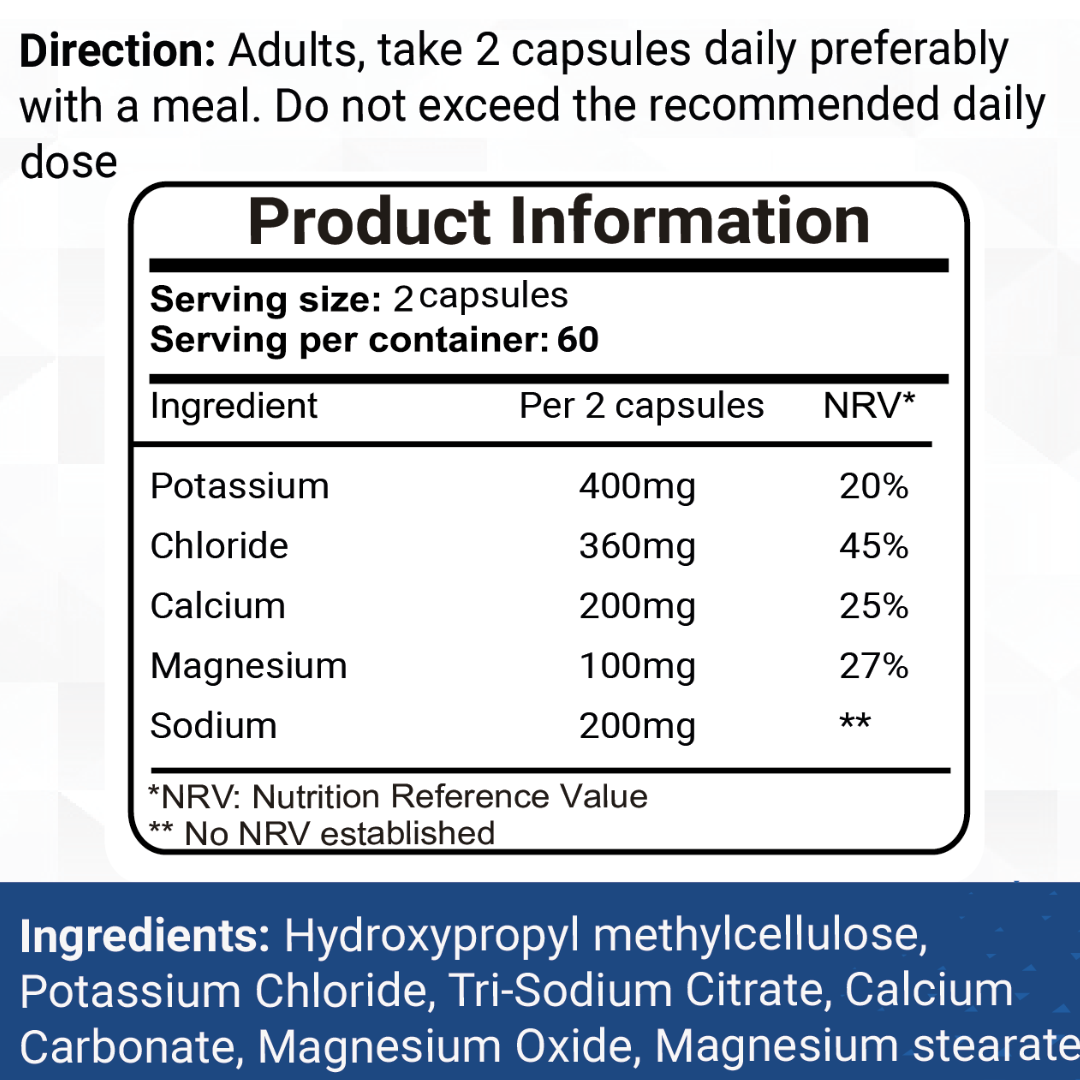 Electrolytes Complex – 120 Vegan Capsules