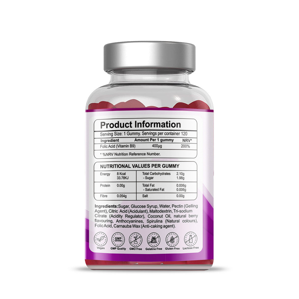 Folic Acid 400μg Pregnancy Gummy- Natural Berry Flavour