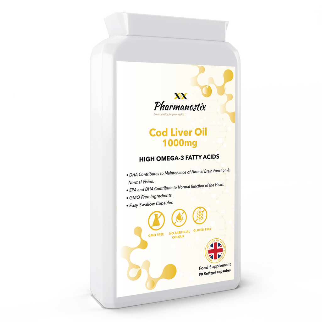 Cod Liver Oil Supplement (1000mg) - 90 Soft Gel Capsules