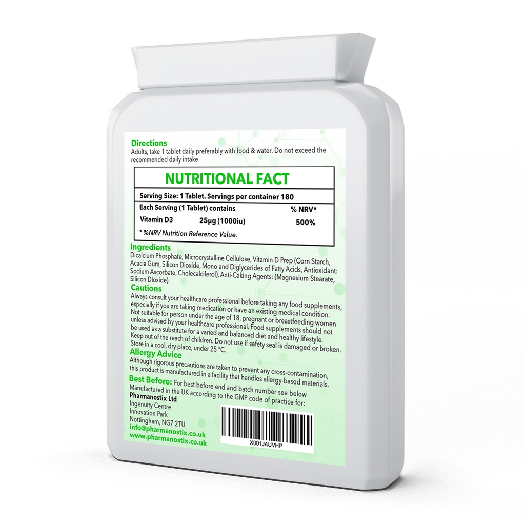 Vegan Vitamin D3 Natural Plant Based 1000 IU